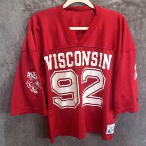 Vintage Y2K University Of Wisconsin Badgers Football Jersey Number 92 Size XXL